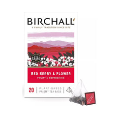 Birchall Red Berry & Flower Enveloped Plant-Based Prism Tea Bags – 20 Pack