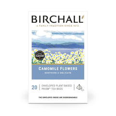 Birchall Camomile Flowers Enveloped Plant-Based Prism Tea Bags – 20 Pack