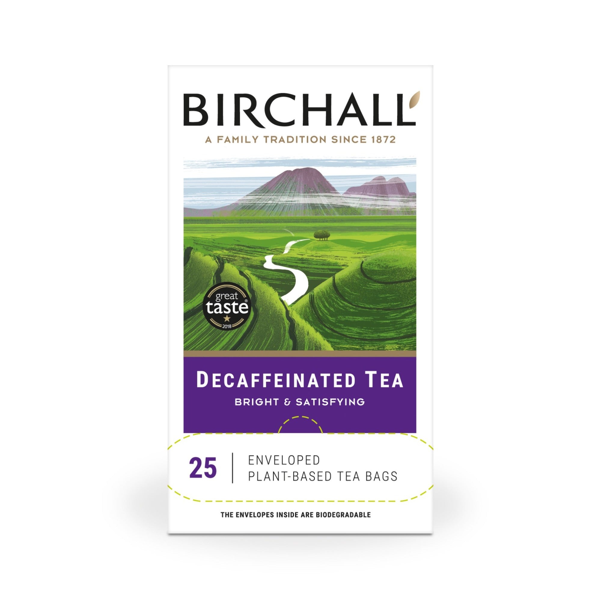 Birchall Decaffeinated Tea – 25 Plant-Based Enveloped Tea Bags, Bright & Full Flavour