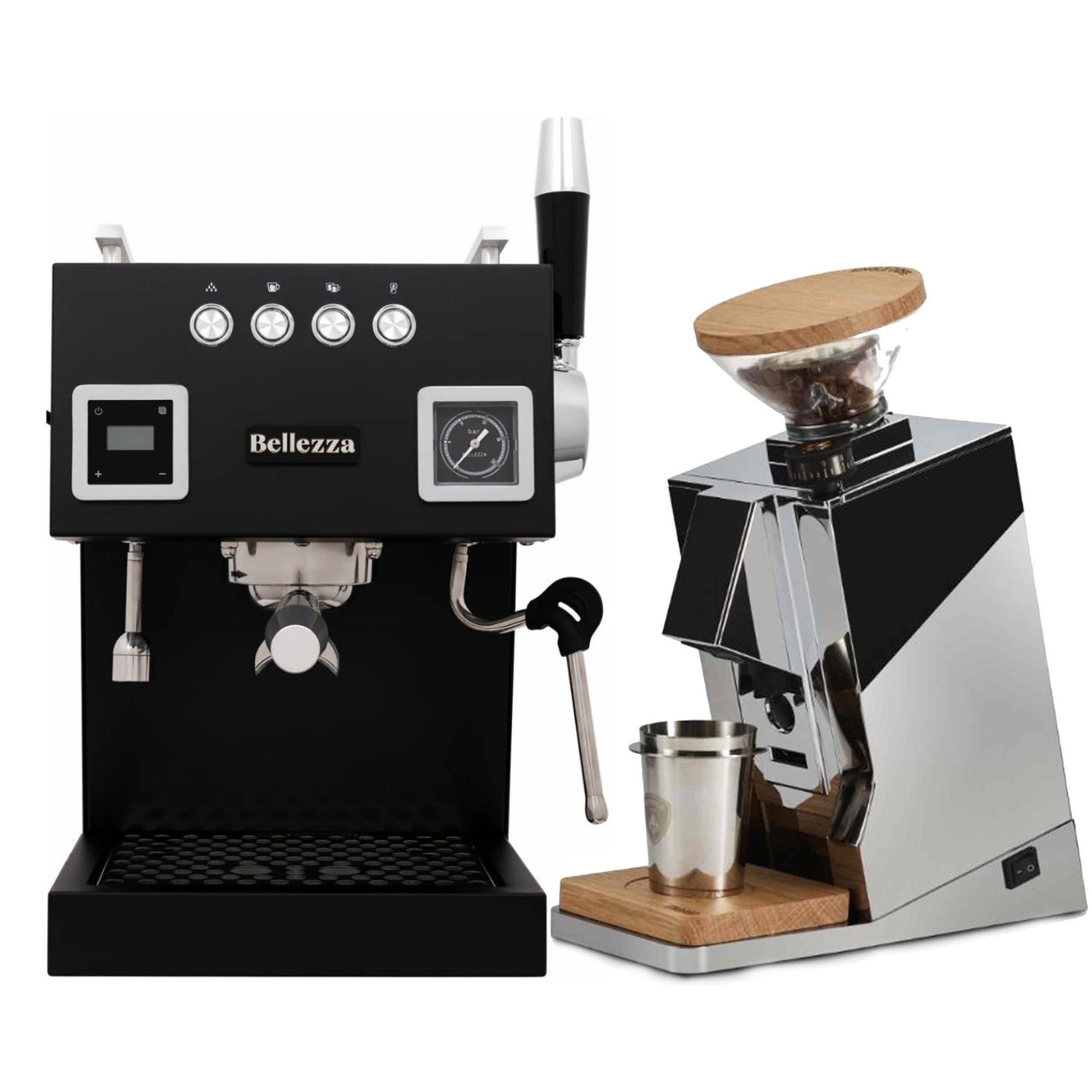 Bellezza Bellona Dual Boiler Espresso Machine & Eureka Oro Mignon Single Dose Grinder Bundle