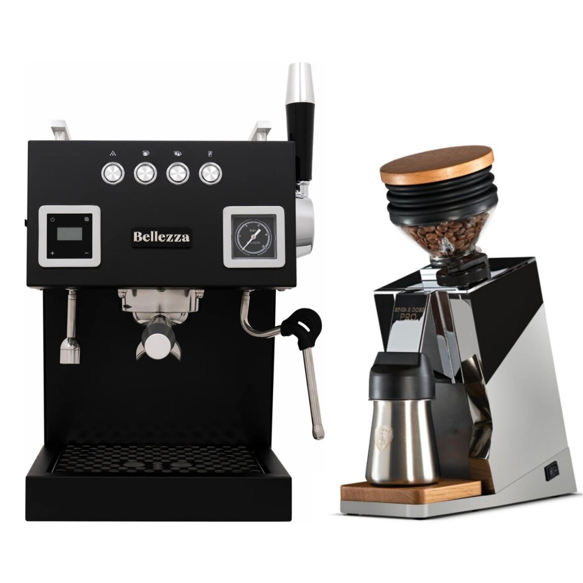 Bellezza Bellona Dual Boiler Espresso Machine & Eureka Oro Mignon Single Dose Pro Grinder Bundle