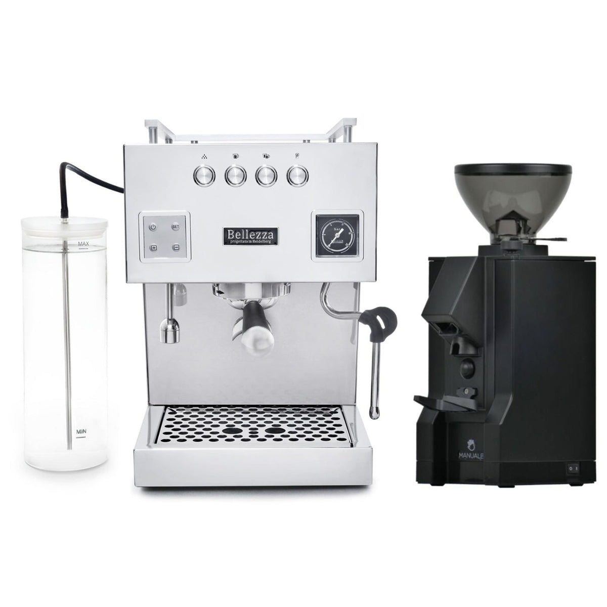 Bellezza Bellona Espresso Machine & Eureka Manuale 50 Grinder Package