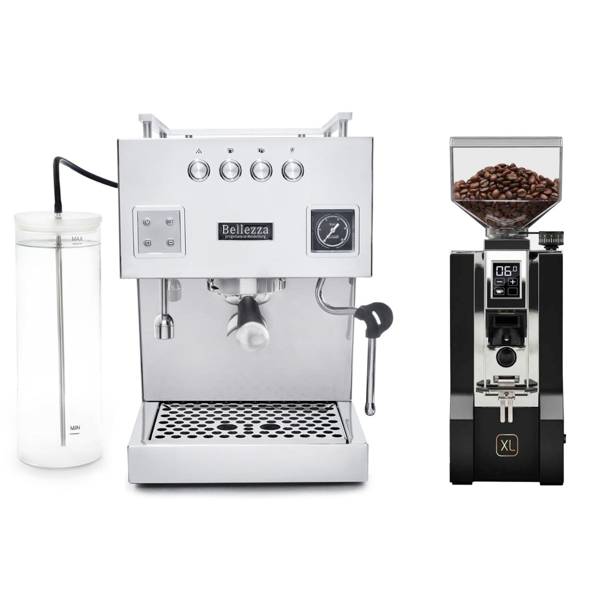 Bellezza Bellona Espresso Machine & Eureka Oro Mignon XL 65 Coffee Grinder Bundle