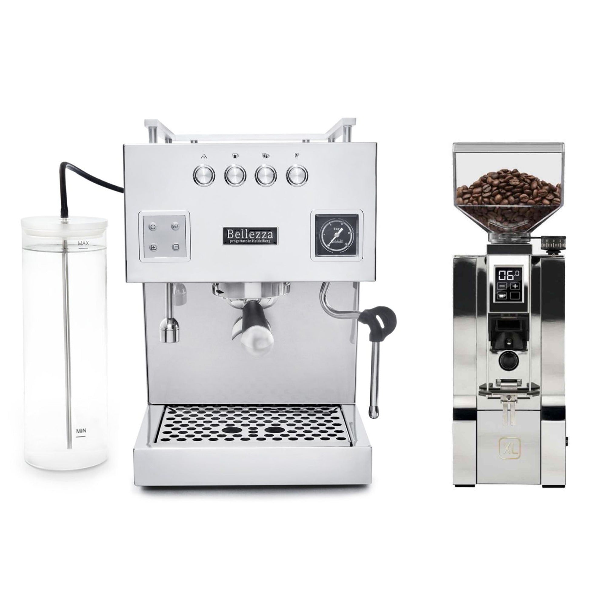 Bellezza Bellona Espresso Machine & Eureka Oro Mignon XL 65 Coffee Grinder Bundle