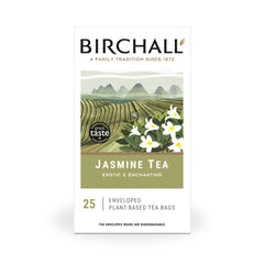 Birchall Jasmine Tea Plant-Based Enveloped Tea Bags – 25 Pack