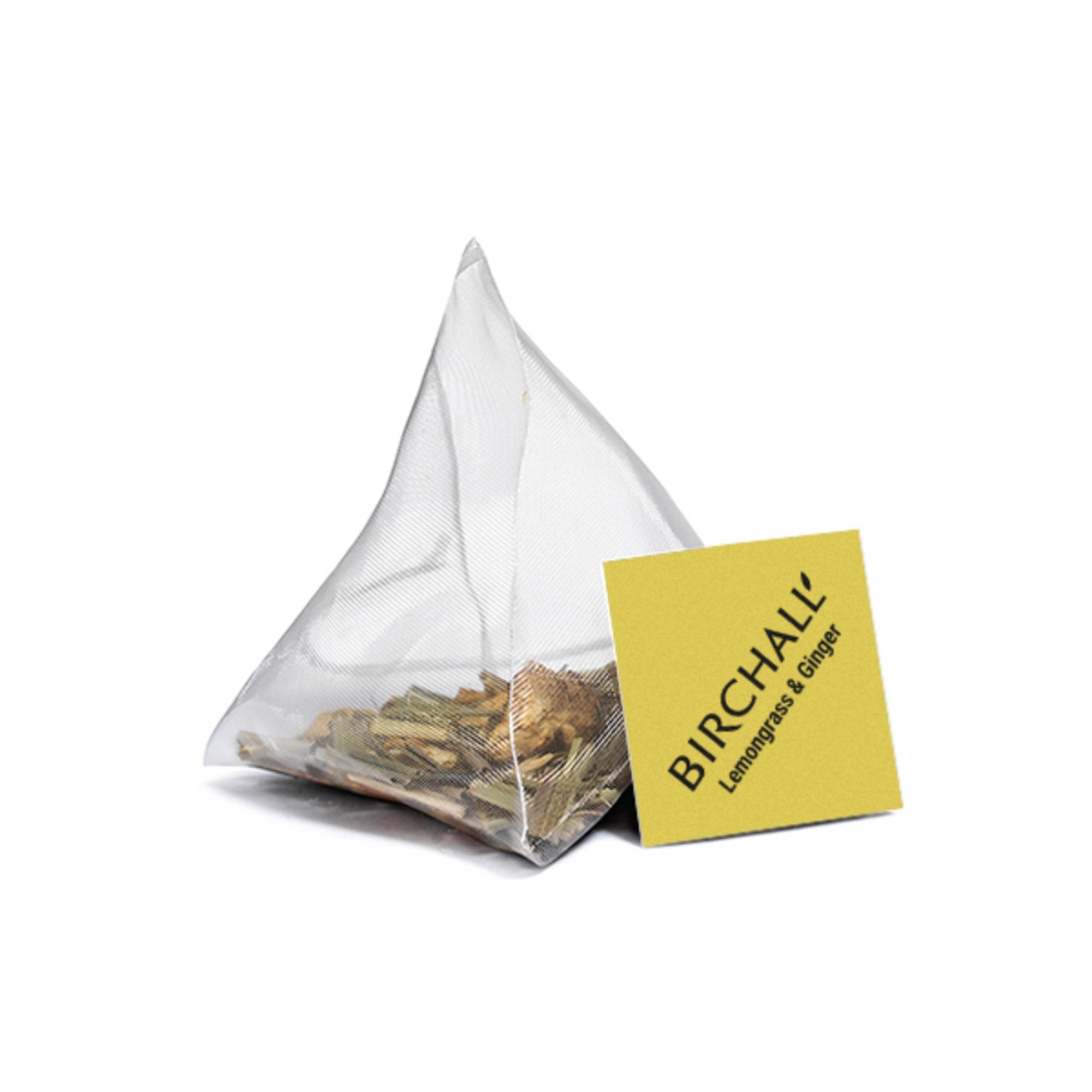 Birchall Lemongrass & Ginger 20 Enveloped Plant-Based Prism Tea Bags