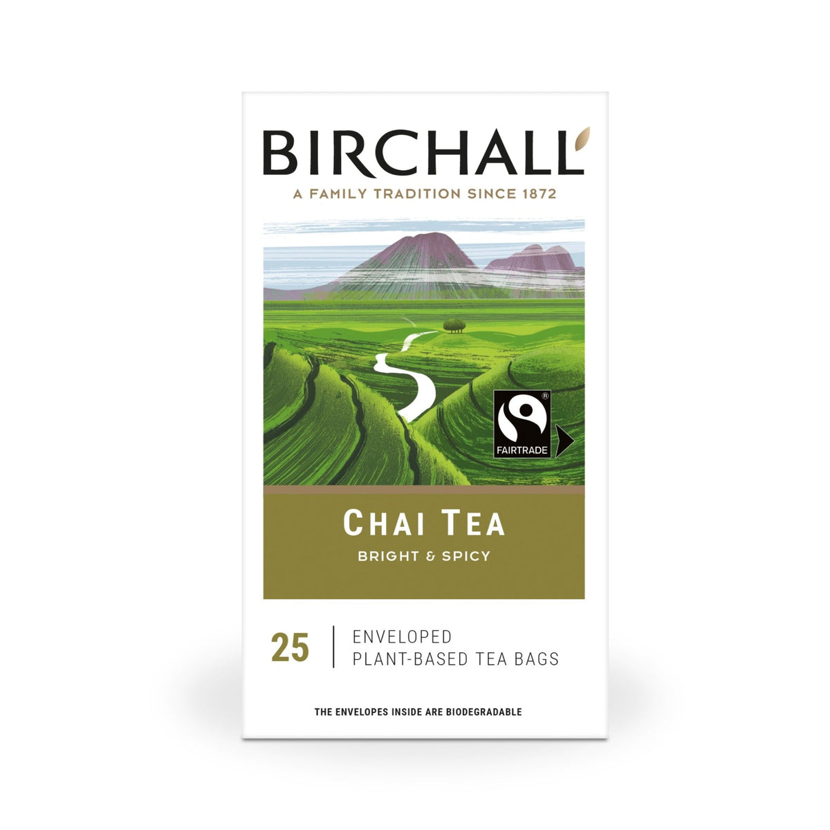 Birchall Chai Tea Plant-Based Enveloped Tea Bags – 25 Pack