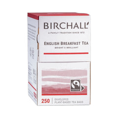 Birchall English Breakfast Tea – 250 Plant-Based Enveloped Tea Bags - Fairtrade