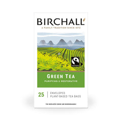 Birchall Green Tea Plant-Based Enveloped Tea Bags – 25 Pack