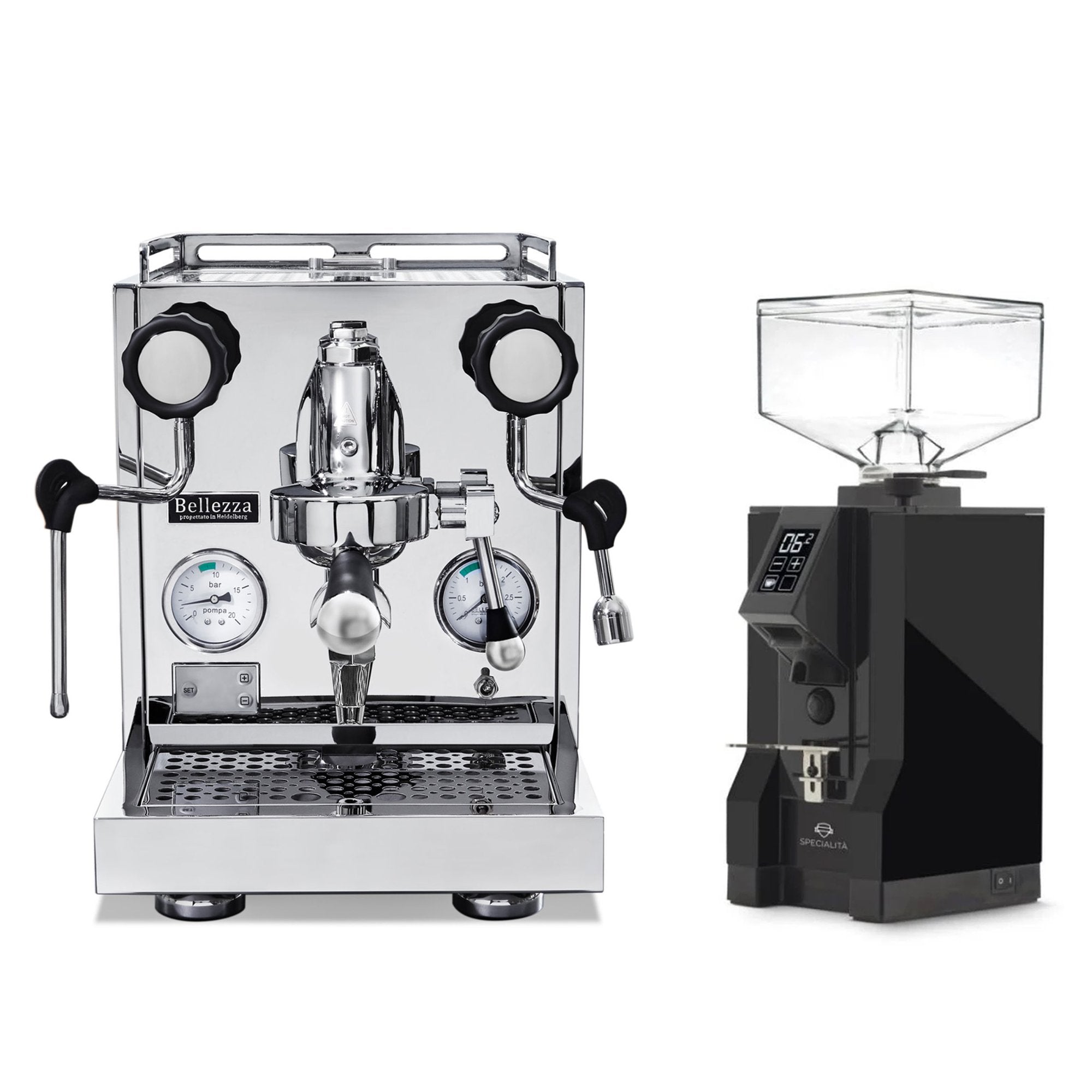 Bellezza Inizio V Espresso Machine + Eureka Mignon Specialità Coffee Grinder Bundle