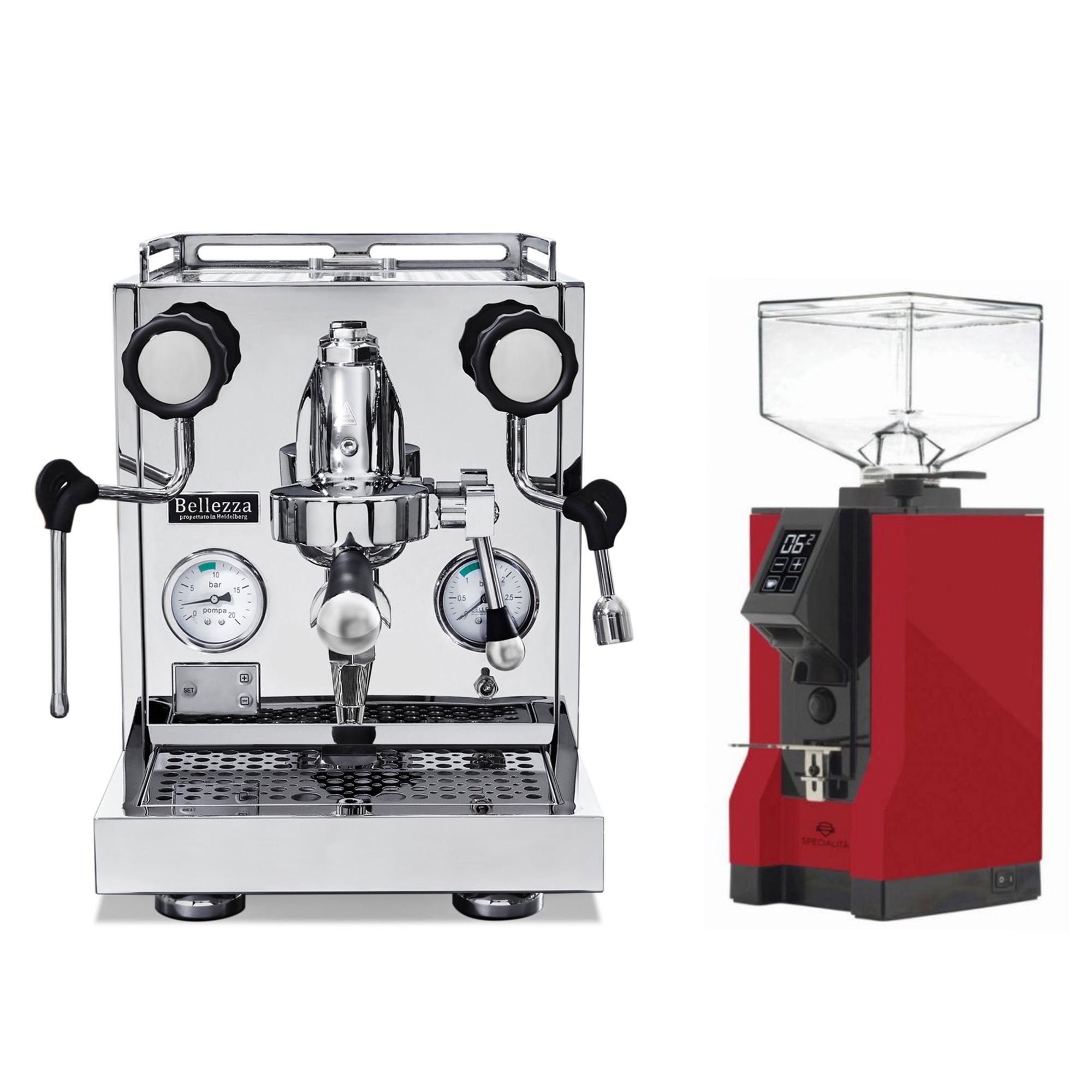 Bellezza Inizio V Espresso Machine + Eureka Mignon Specialità Coffee Grinder Bundle