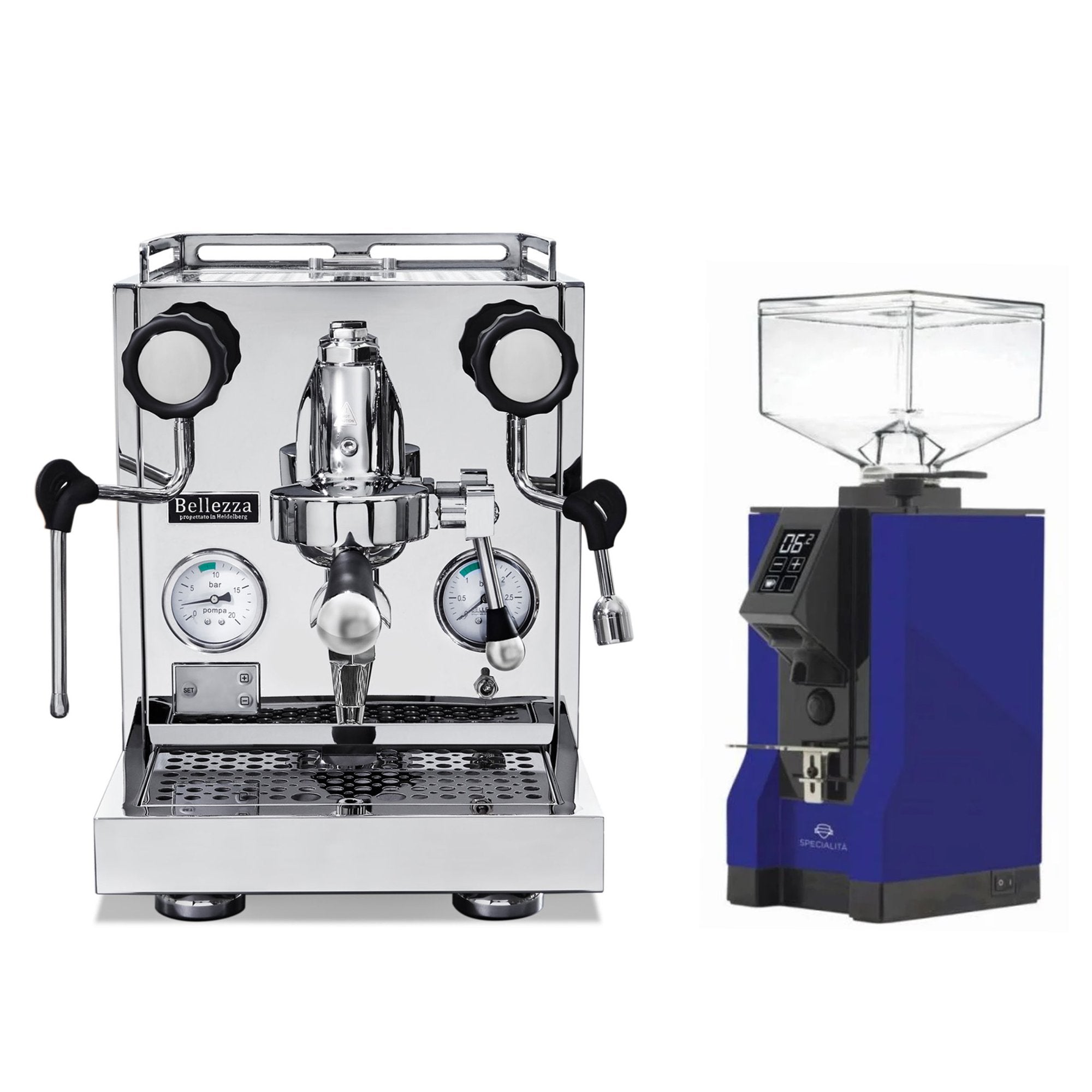 Bellezza Inizio V Espresso Machine + Eureka Mignon Specialità Coffee Grinder Bundle