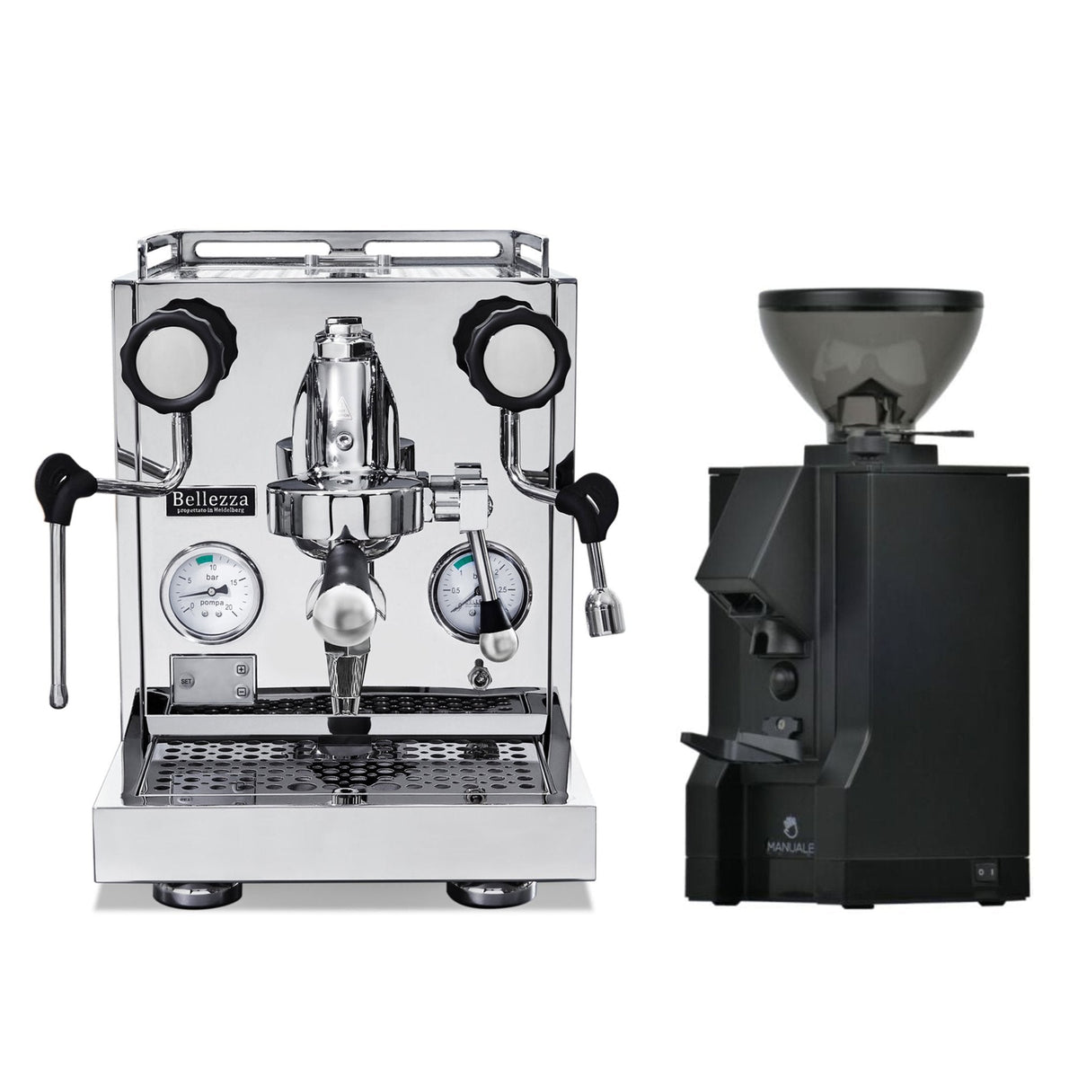 Bellezza Inizio V Espresso Machine + Eureka Mignon Manuale 50 Grinder Bundle