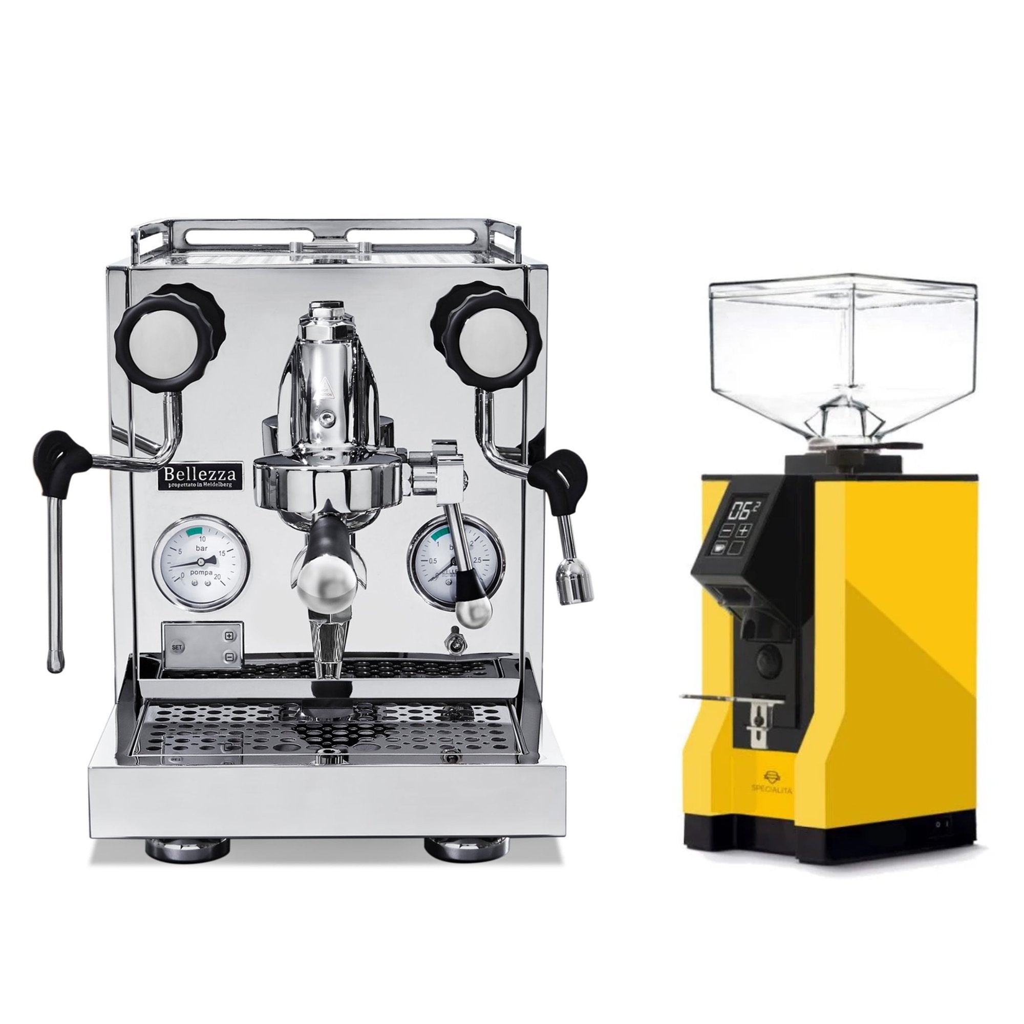 Bellezza Inizio V Espresso Machine + Eureka Mignon Specialità Coffee Grinder Bundle