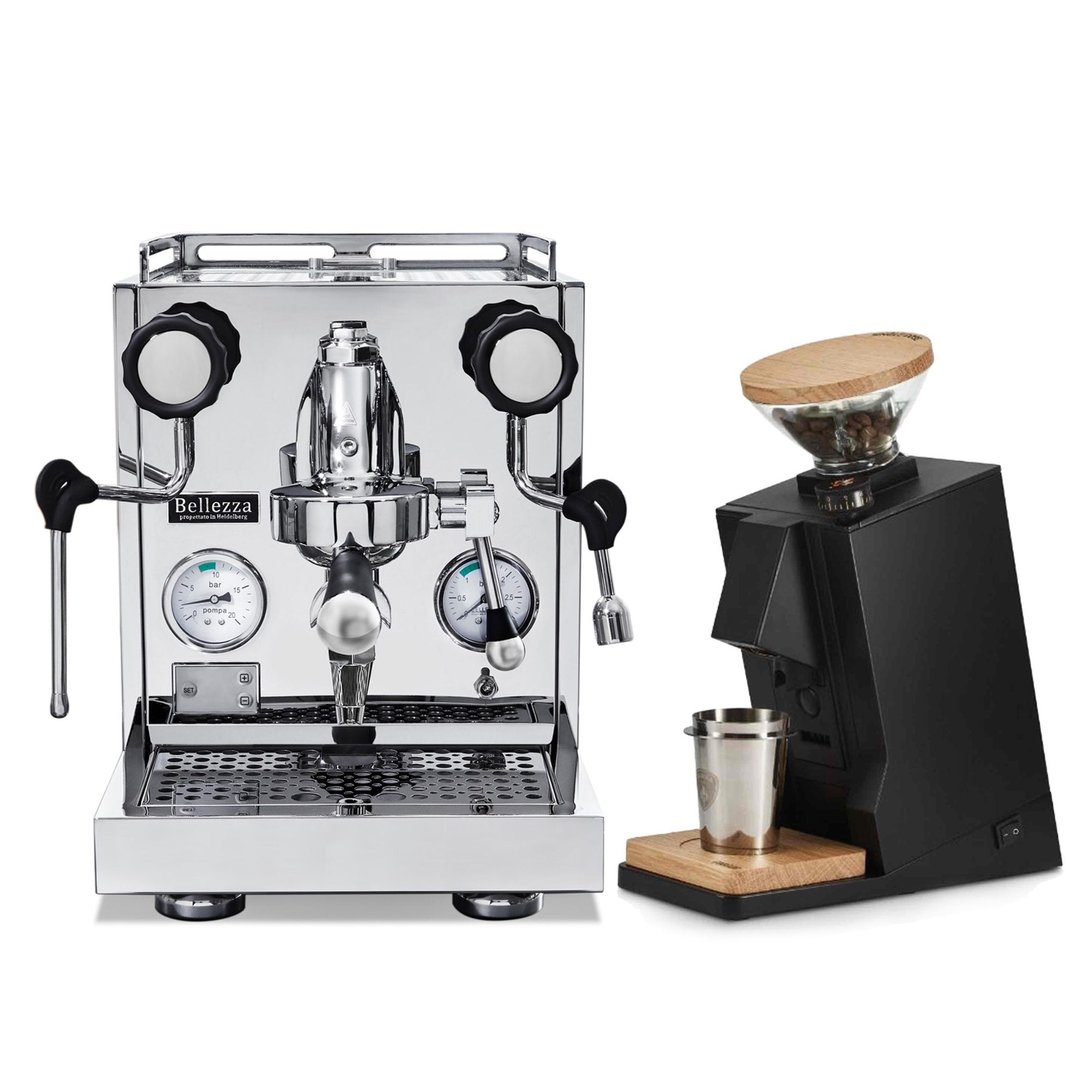Bellezza Inizio V Espresso Machine + Eureka Oro Mignon Single Dose Grinder Bundle