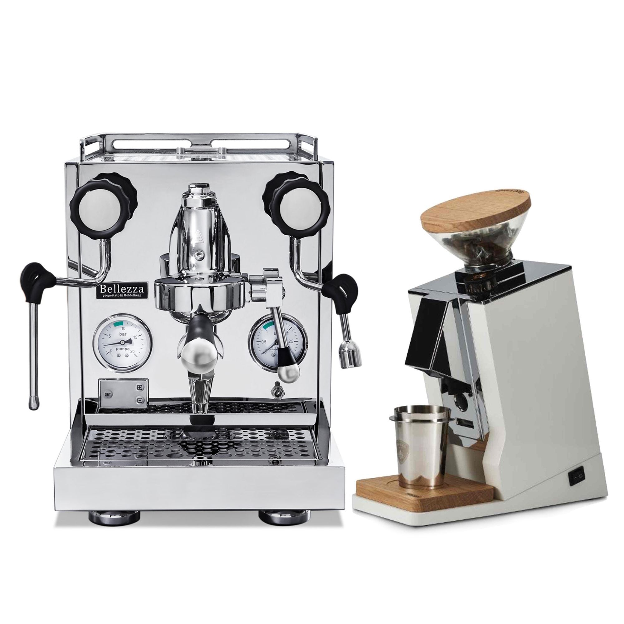 Bellezza Inizio V Espresso Machine + Eureka Oro Mignon Single Dose Grinder Bundle