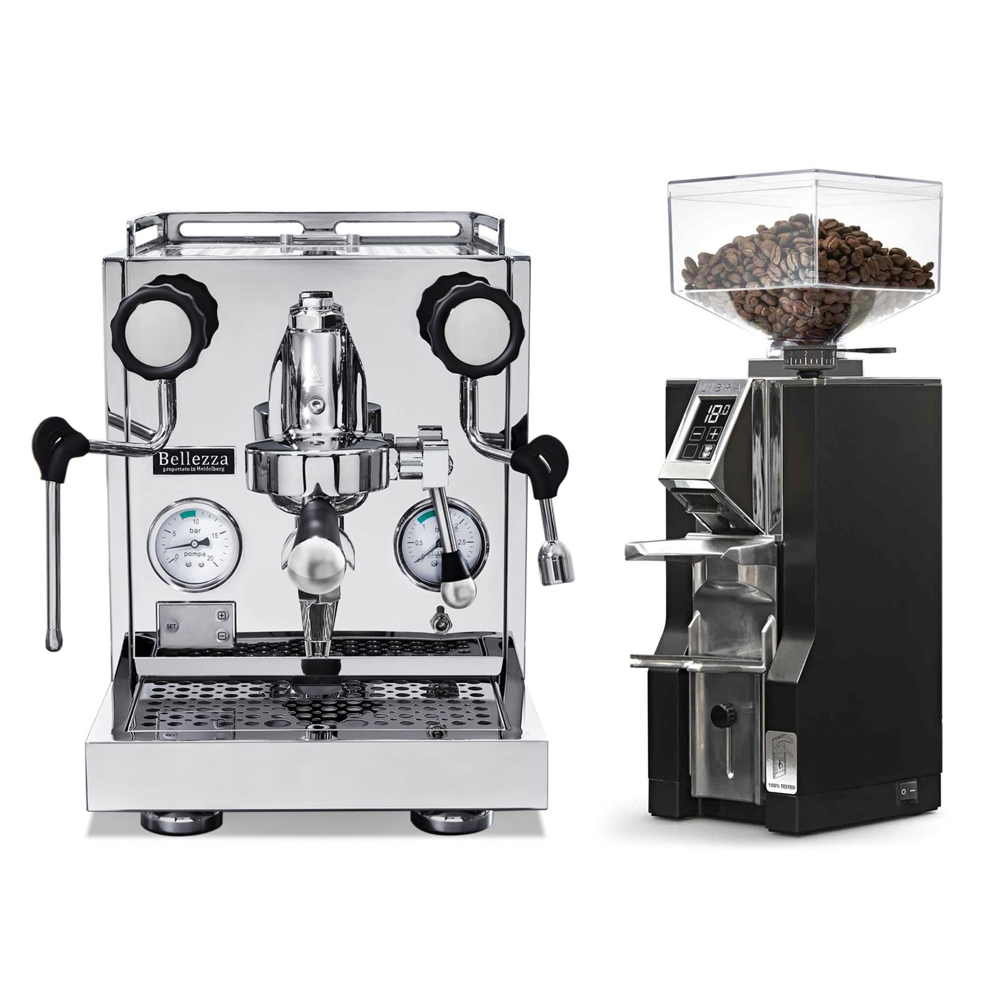 Bellezza Inizio V Espresso Machine + Eureka Mignon Libra Coffee Grinder Bundle