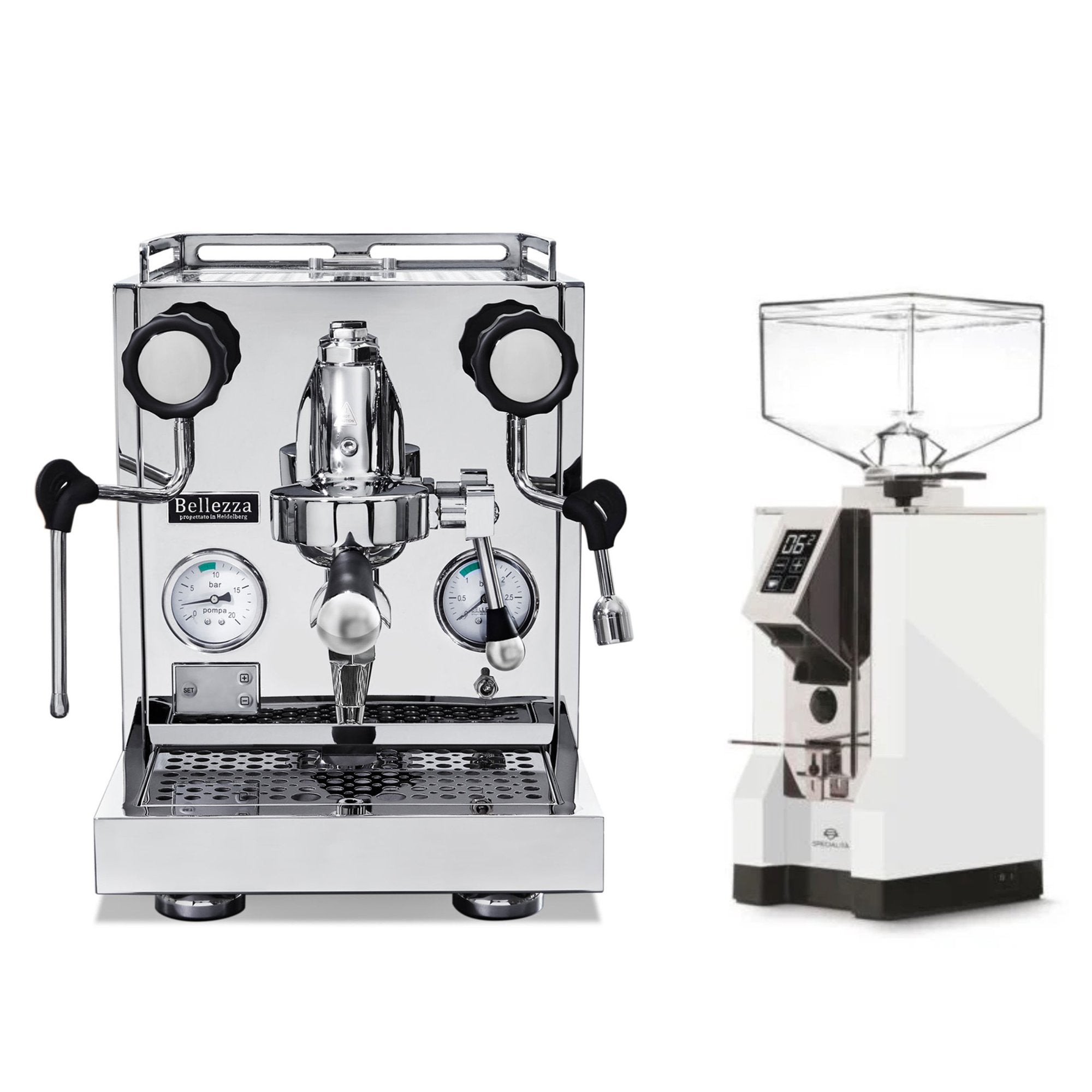 Bellezza Inizio V Espresso Machine + Eureka Mignon Specialità Coffee Grinder Bundle