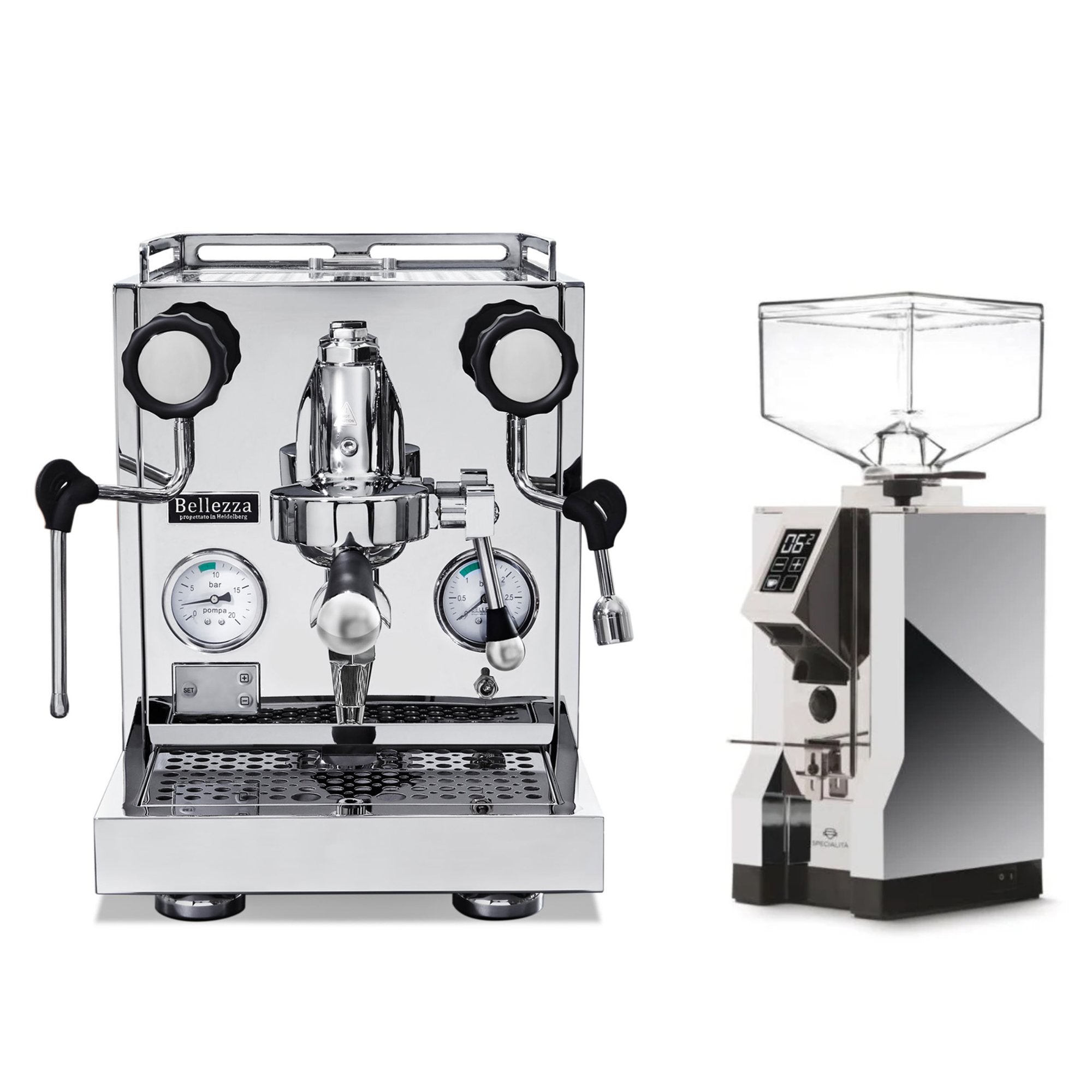 Bellezza Inizio V Espresso Machine + Eureka Mignon Specialità Coffee Grinder Bundle