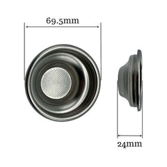 7-8g Single Filter Basket – External Ridge for Espresso Machines