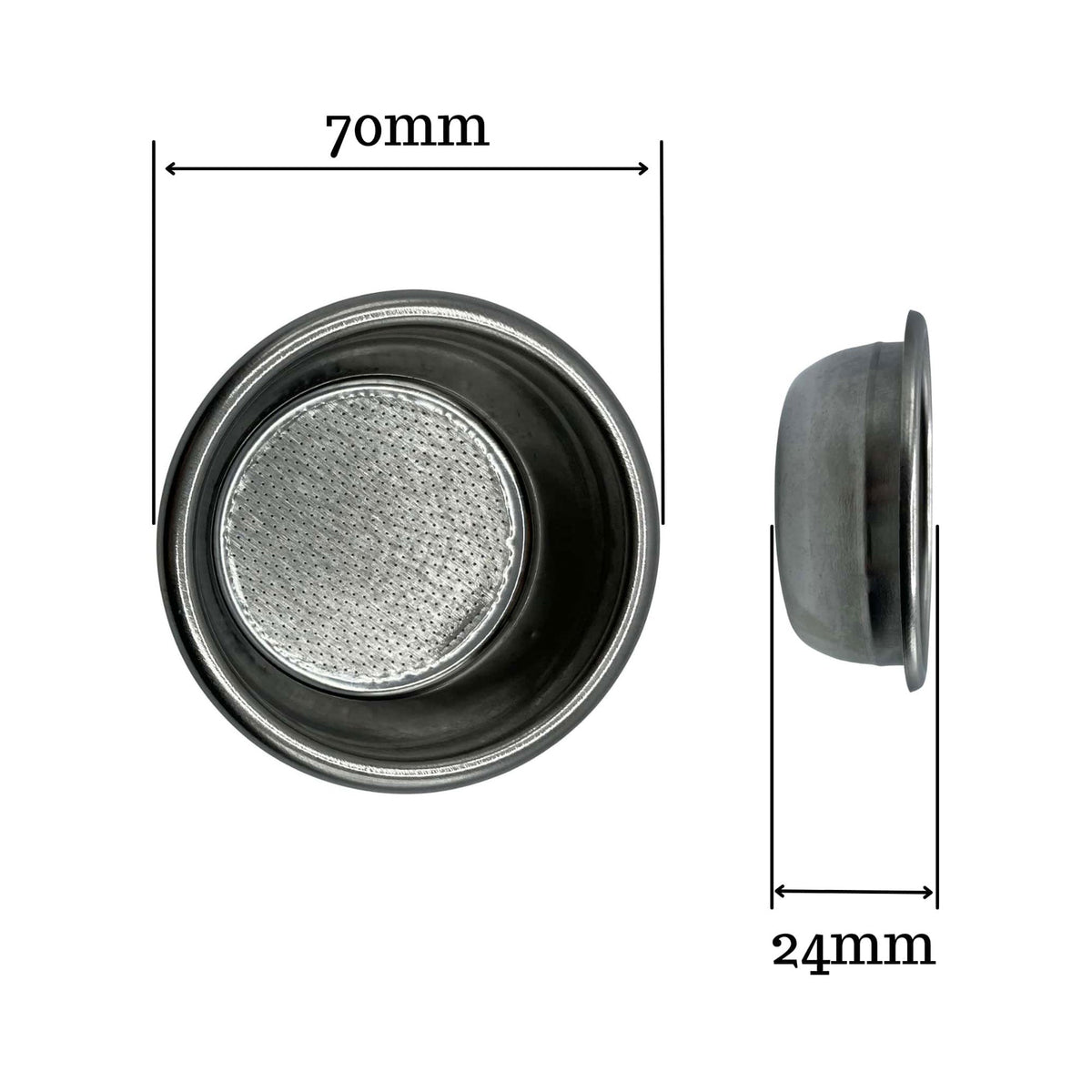 14-16g Double Filter Basket – External Ridge for Espresso Machines