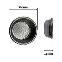 14-16g Double Filter Basket – External Ridge for Espresso Machines