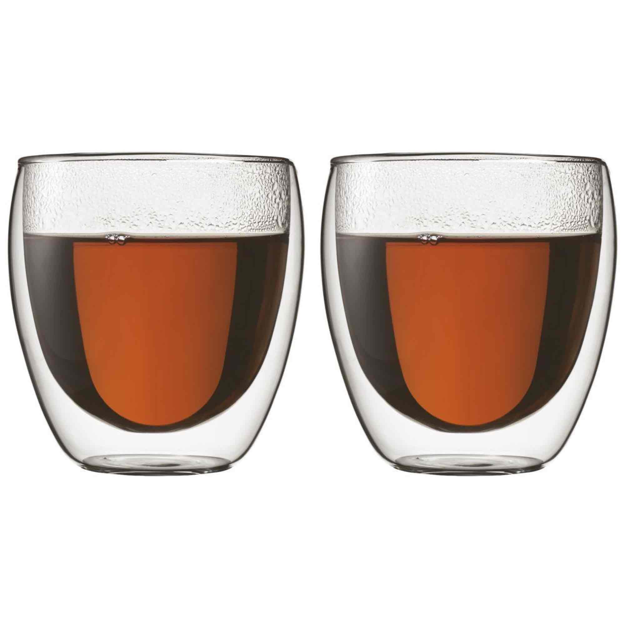 Bodum Pavina Glass Double Wall Coffee Cup - 0.25l / 8oz - Pack of 6