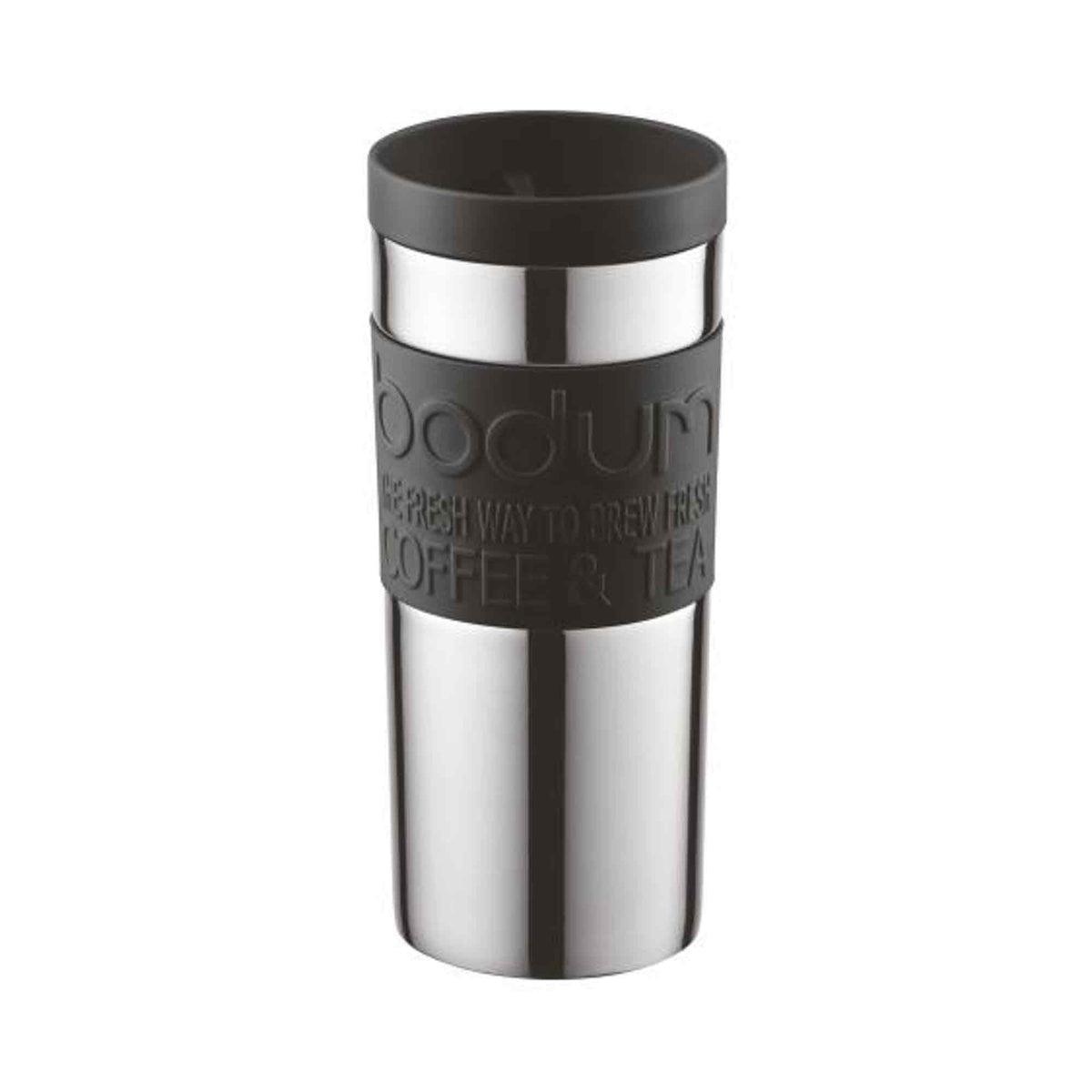 Bodum Travel Coffee Mug - Stainless Steel - 0.35l - 12oz - Push On Lid