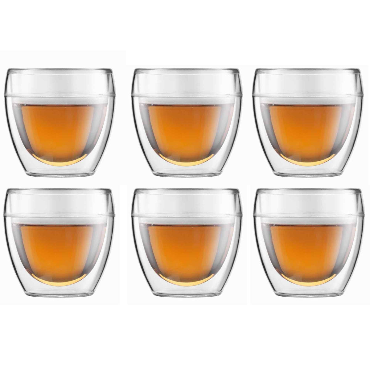 Bodum Pavina Plastic Double Wall Coffee Cup - 0.25l / 8oz - Pack of 6