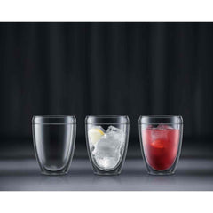Bodum Pavina Plastic Double Wall Coffee Cup - 0.25l / 8oz - Pack of 2