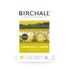 Birchall Lemongrass & Ginger 20 Enveloped Plant-Based Prism Tea Bags
